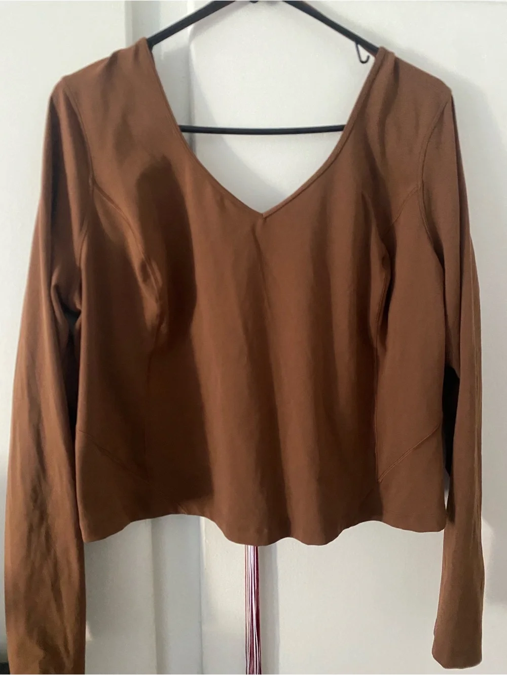 lululemon athletica Brown V-Neck Long Sleeve Top